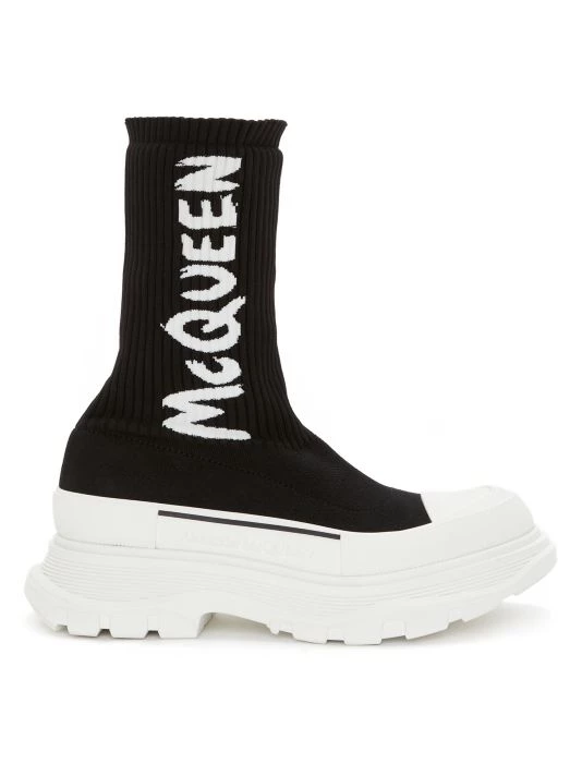 Alexander McQueen Logo Sock Sneakers Black White 2 Alexander McQueen Logo Sock Sneakers Black White - Image 2