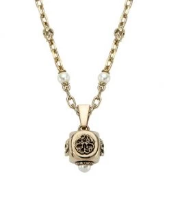 Alexander McQueen Pale Goldtone & Crystal Pearl Short Dice Necklace