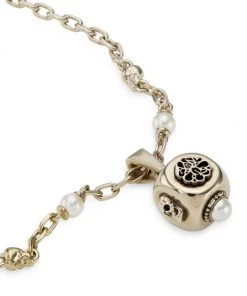 Alexander McQueen Pale Goldtone & Crystal Pearl Short Dice Necklace -Alexander McQueen Elegant store unnamed file 1012