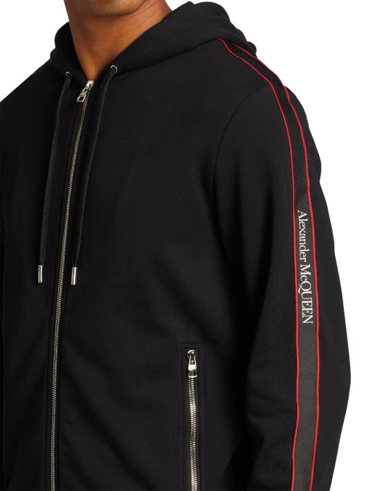 Alexander McQueen Logo Tape Zip-Up Hoodie For Men 6 Alexander McQueen Logo Tape Zip-Up Hoodie For Men - Image 6
