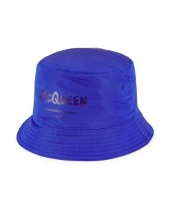 Alexander McQueen Graffiti Logo Bucket Hat For Men Black Ivory -Alexander McQueen Elegant store unnamed file 1035
