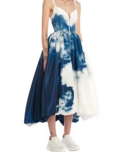 Alexander McQueen Fit & Flare Zip Sky Print Gown -Alexander McQueen Elegant store unnamed file 1048