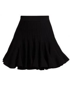 Alexander McQueen Pleated Ruffle Miniskirt Black 6 Alexander McQueen Pleated Ruffle Miniskirt Black -Alexander McQueen Elegant store unnamed file 1052