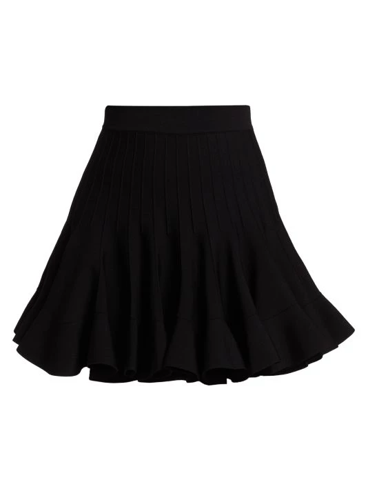 Alexander McQueen Pleated Ruffle Miniskirt Black 3 Alexander McQueen Pleated Ruffle Miniskirt Black - Image 3