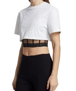 Alexander McQueen Cropped Layered T-Shirt -Alexander McQueen Elegant store unnamed file 1069