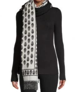 Alexander McQueen Oversized Chain Skull Wool Stole