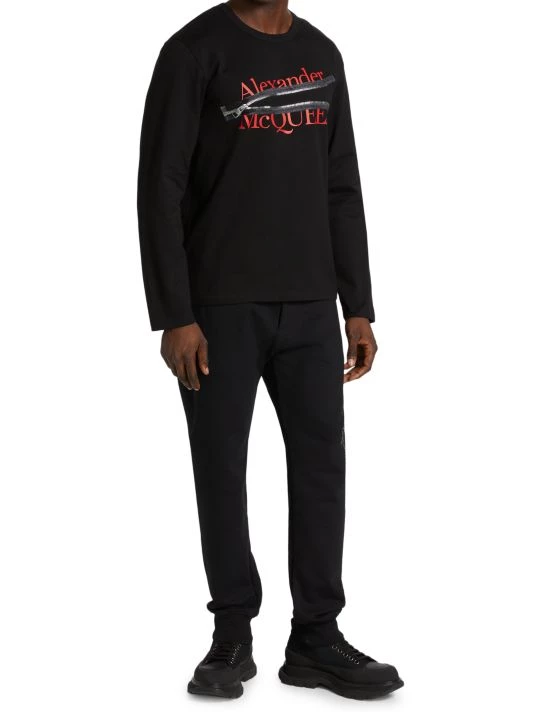 Alexander McQueen Zip Logo Graphic Long-Sleeve Shirt For Men 2 Alexander McQueen Zip Logo Graphic Long-Sleeve Shirt For Men - Image 2