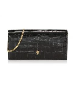 Alexander McQueen Croc-Embossed Leather Wallet-On-Chain