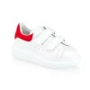 Alexander McQueen Little Kid's & Kid's Leather Oversize Sneakers For Kids Ivory Blue