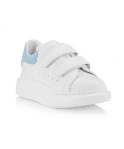 Alexander McQueen Little Kid's & Kid's Leather Oversize Sneakers For Kids Ivory Blue 9 Alexander McQueen Little Kid's & Kid's Leather Oversize Sneakers For Kids Ivory Blue -Alexander McQueen Elegant store unnamed file 1124