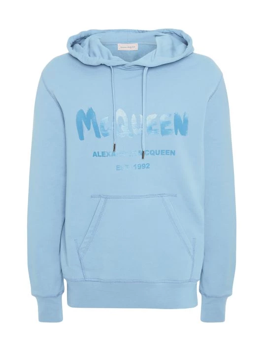 Alexander McQueen Graffiti Logo Hoodie Sweatshirt For Men 1 Alexander McQueen Graffiti Logo Hoodie Sweatshirt For Men