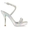 Alexander McQueen Punk Stud Metallic Leather Ankle-Strap Sandals