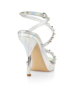 Alexander McQueen Punk Stud Metallic Leather Ankle-Strap Sandals -Alexander McQueen Elegant store unnamed file 1141