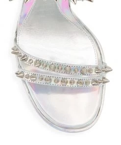 Alexander McQueen Punk Stud Metallic Leather Ankle-Strap Sandals -Alexander McQueen Elegant store unnamed file 1142