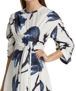 Alexander McQueen Floral Rolled-Sleeve Midi-Dress 12 Alexander McQueen Floral Rolled-Sleeve Midi-Dress -Alexander McQueen Elegant store unnamed file 1150