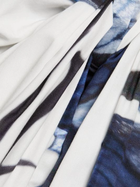 Alexander McQueen Floral Rolled-Sleeve Midi-Dress 7 Alexander McQueen Floral Rolled-Sleeve Midi-Dress - Image 7