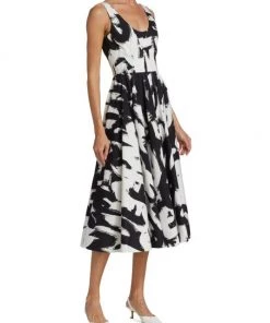 Alexander McQueen Graffiti Print Cotton Midi-Dress -Alexander McQueen Elegant store unnamed file 1155