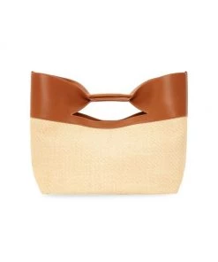 Alexander McQueen The Bow Large Raffia Top Handle Bag