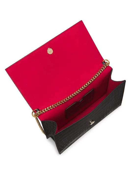 Alexander McQueen Croc-Embossed Leather Shoulder Bag 3 Alexander McQueen Croc-Embossed Leather Shoulder Bag - Image 3