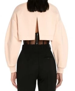 Alexander McQueen Cotton Cropped Sweatshirt -Alexander McQueen Elegant store unnamed file 1192