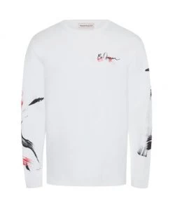 Alexander McQueen Brushstroke Long-Sleeve T-Shirt For Men