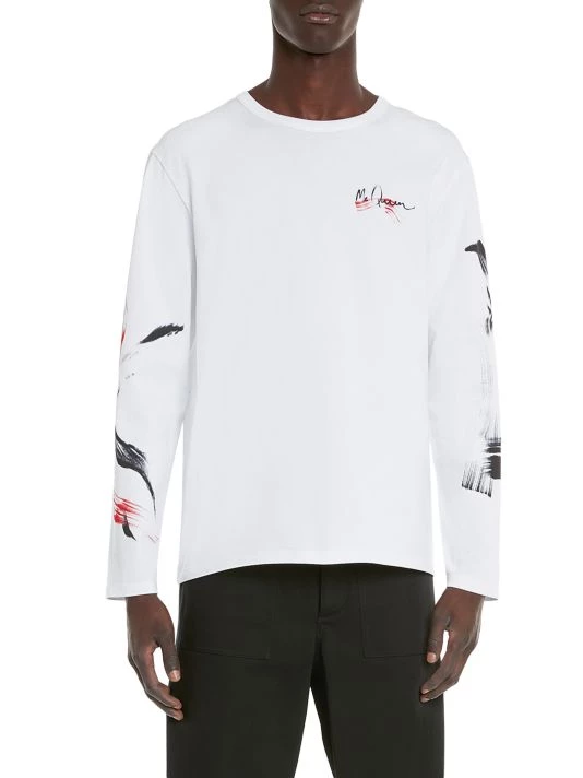 Alexander McQueen Brushstroke Long-Sleeve T-Shirt For Men 3 Alexander McQueen Brushstroke Long-Sleeve T-Shirt For Men - Image 3