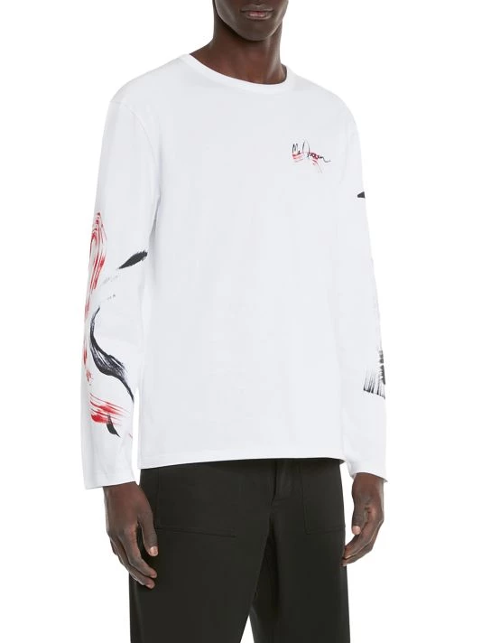 Alexander McQueen Brushstroke Long-Sleeve T-Shirt For Men 4 Alexander McQueen Brushstroke Long-Sleeve T-Shirt For Men - Image 4