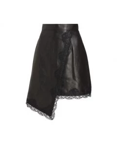 Alexander McQueen Leather Asymmetric Skirt
