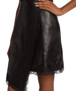Alexander McQueen Leather Asymmetric Skirt -Alexander McQueen Elegant store unnamed file 1219
