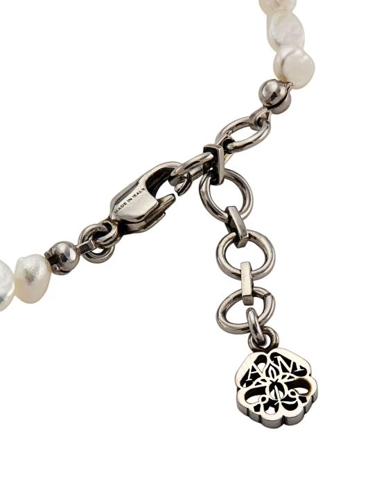 Alexander McQueen Crystal & Faux Pearl Charm Bracelet 3 Alexander McQueen Crystal & Faux Pearl Charm Bracelet - Image 3