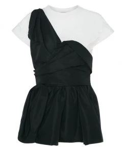 Alexander McQueen Asymmetric Peplum T-Shirt