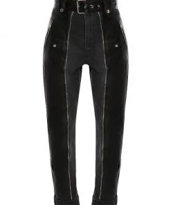 Alexander McQueen Layered Leather Pants For Men