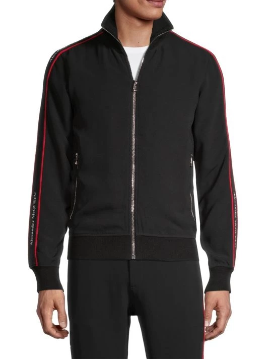 Alexander McQueen Logo Tape Track Jacket For Men 3 Alexander McQueen Logo Tape Track Jacket For Men - Image 3
