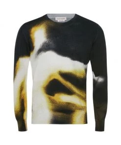 Alexander McQueen Spray Paint Wool Sweater For Men