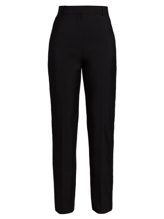 Alexander McQueen Lace-Trimmed Wool Trousers 1 Alexander McQueen Lace-Trimmed Wool Trousers