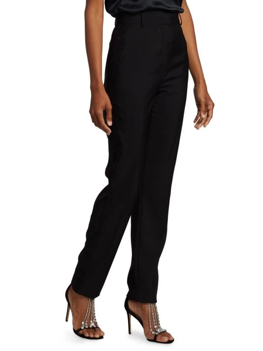 Alexander McQueen Lace-Trimmed Wool Trousers 3 Alexander McQueen Lace-Trimmed Wool Trousers - Image 3