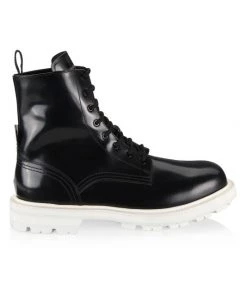 Alexander McQueen Leather Lace-Up Boots For Men