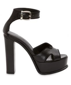 Alexander McQueen Leather Platform Ankle-Strap Sandals New Ivory