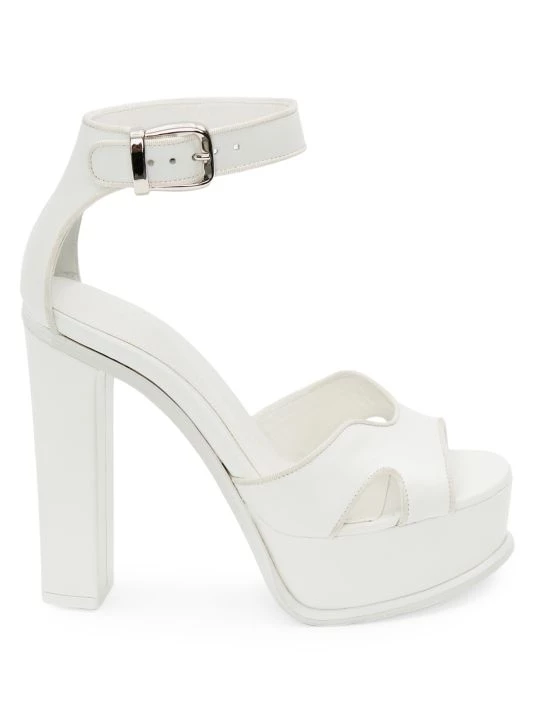 Alexander McQueen Leather Platform Ankle-Strap Sandals New Ivory 3 Alexander McQueen Leather Platform Ankle-Strap Sandals New Ivory - Image 3