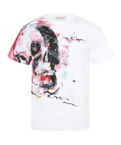 Alexander McQueen Painted Skull T-Shirt For Men