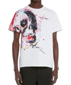 Alexander McQueen Painted Skull T-Shirt For Men -Alexander McQueen Elegant store unnamed file 1352
