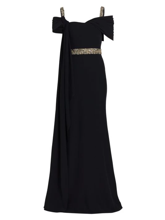 Alexander McQueen Draped Crystal-Embellished Gown 1 Alexander McQueen Draped Crystal-Embellished Gown