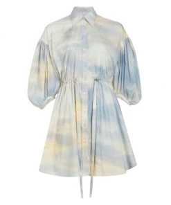 Alexander McQueen Daybreak Balloon-Sleeve Dress