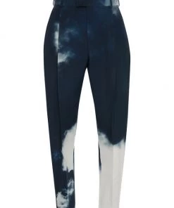 Alexander McQueen Dye-Print Cigarette Trousers For Men