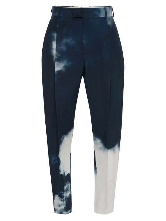 Alexander McQueen Dye-Print Cigarette Trousers For Men 1 Alexander McQueen Dye-Print Cigarette Trousers For Men