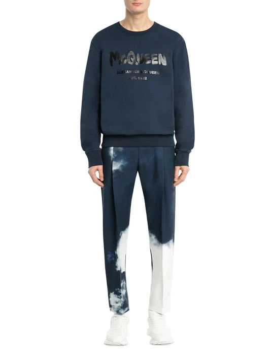 Alexander McQueen Dye-Print Cigarette Trousers For Men 2 Alexander McQueen Dye-Print Cigarette Trousers For Men - Image 2