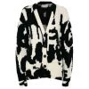 Alexander McQueen Oversized Graffiti Wool Cardigan