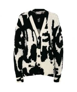 Alexander McQueen Oversized Graffiti Wool Cardigan