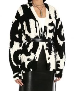Alexander McQueen Oversized Graffiti Wool Cardigan -Alexander McQueen Elegant store unnamed file 1394