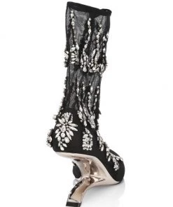 Alexander McQueen Embellished Mesh Sculptural-Heel Boots -Alexander McQueen Elegant store unnamed file 1407